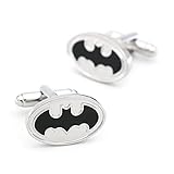SS Herren-Manschettenknöpfe Batman, Schwarz und silberfarben