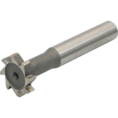T-Slot Milling Cutters 4mm Depth 20mm Cutting Dia 8 Flutes HSS Shank Diameter 10mm T Slot End Mill High Speed Steel Keyway Knife for Shallow Groove Processing On The Side.