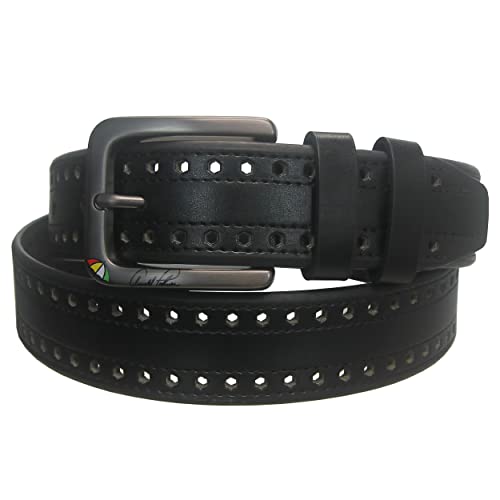 Arnold Palmer Golf- Perforated Stitch Leather Belt Black Size 38