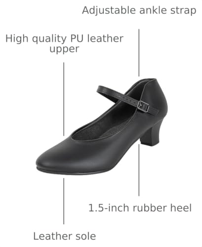 Image of Dynadans Women's Character Shoe Ankle Strap 1.5'' Latin Dance Shoes