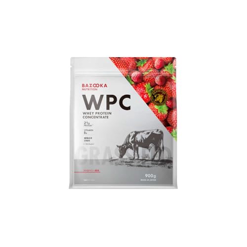 ALPRON (アルプロン) プロテイン BAZOOKA NUTRITION WPC(ホエイプロテイン)[ストロベリー] 900g バズーカ岡田監修 植物由来の甘味料使用 国内製造