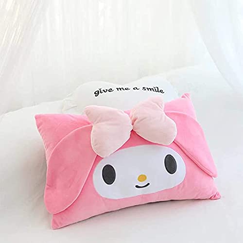 Kawaii Pillowcase Cotton Pillowcase Cute Plush Throw Pillow Case Anime Pillows Cover Decorative for Dormitory 6242CM (Pink)