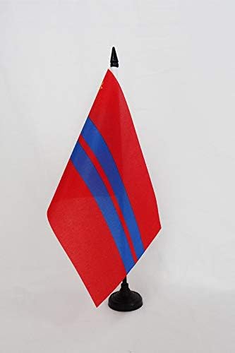 AZ FLAG Turkmen Soviet Socialist Republic Table Flag 5'' x 8'', Turkmenistan SSR Office Decoration 100% Polyester 21 x 14 cm