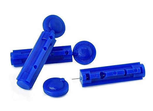 Blood Lancets for Testing, 100 Round Needles, Blue Pack of (400)