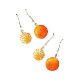 LIGIGWASH 樹脂製オレンジ形イヤリング ファッションジュエリー 軽量肌に優しい 快適な着用感 お散歩やパーティーなど特別な機会向け 2ペア