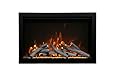 Amantii TRD-33-BESPOKE Traditional Bespoke - 33" Indoor/Outdoor Electric Insert Featuring Thermostatic Remote, WiFi Capable with Birch Log Media
