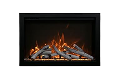Amantii TRD-33-BESPOKE Traditional Bespoke - 33" Indoor/Outdoor Electric Insert Featuring Thermostatic Remote, WiFi Capable with Birch Log Media