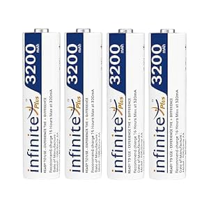 Image of Rechargeable Batteries AA & AAA Combo Ready to Use Envies 3200mAh AA & 1100mAh 4PL Battery Low Self Discharge, Pre-Charged (Pack of 4 Each)