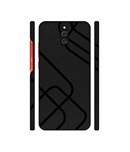 Image of Zig-Zag Black Line Design 3D Printed Hard Back Cover for Mi Redmi 8A Dual (Plastic | Multicolor | Printed)