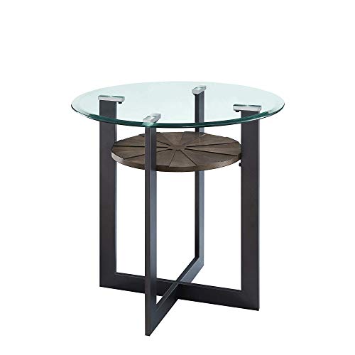 PADMA HOUSE Table de salle à manger ronde en verre trempé - Moderne - Épaisseur : 12 mm - Diamètre : 61 cm Cover