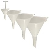 Chef Craft Set of 4 General Purpose Plastic Assorted Sizes Nested Funnel Set, White
