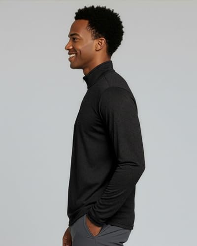 Image of Real Essentials 3 Pack: Men's Dry-Fit Active Quarter Zip Long Sleeve Athletic Performance Pullover (Available in Big & Tall)