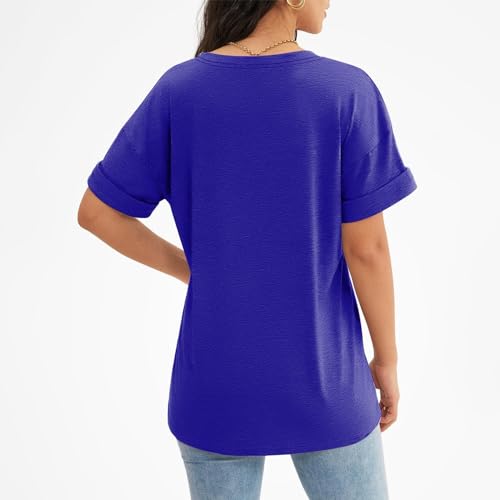 T Shirts for Women Plain V Neck Cotton Oversized Tshirts Casual Loose Short Sleeve Shirts Basic Tees Cute Summer Tops4