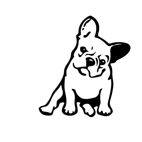 Confezione da 4 adesivi in vinile con bulldog francese cane/animale domestico per auto, camion, finestra, parete per computer portatile, bianco u0026 nero portatile e utile