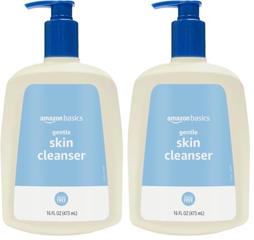 Amazon Basics Daily Facial Cleanser For Gentle Skin, Unscented, 16 Fl Oz (Pack of 2)