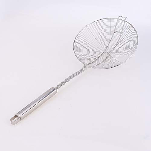 Colher ranhurada de aço inoxidável Doitool de metal resistente ao calor com cabo de madeira, coador