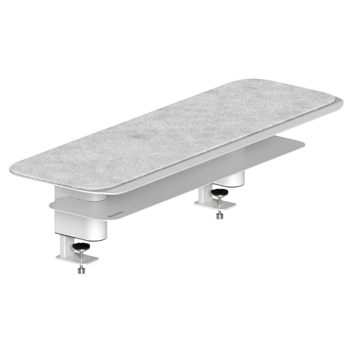 Image of Branch Monitor Stand | Elegant, Durable Powder-Coated Steel Stand with Soft Felt Liner, Small Monitor Riser Second Tier Storage, White