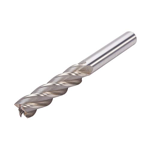 Utoolmart High Speed Steel HSS-AL 4 Flute Straight End Mill Cutter CNC Router Bits 14 x 12 x 53mm 1Pcs