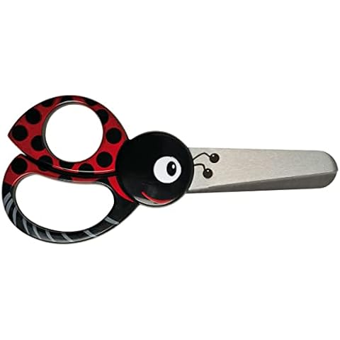 Fiskars Children's Animal Scissors with Ladybird Motif, From 4 Years, Length: 13 cm, For Right and Left Handers, Stainless Steel Blade/Plastic Handles, Red, 1004612 Cover
