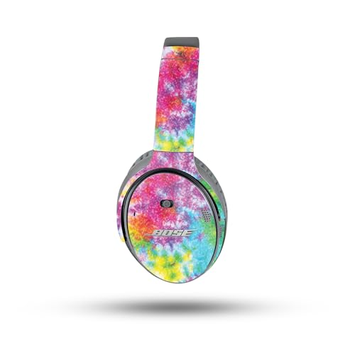 Image of MightySkins Glossy Glitter Skin Compatible with Bose QuietComfort 35 II Headphones - Tie Dye Splatter | Protective, Durable High-Gloss Glitter Finish | Easy to Apply
