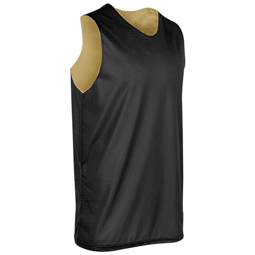 CHAMPRO Men's Standard Zone Reversible Basketball Jersey, Orange, Black, Adult Medium