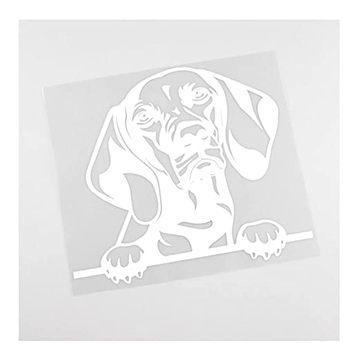 Auto Stickers En Stickers Honden 17.5Cmx15Cm Grappige Hond Gluren Decal Vinyl Auto Sticker Zwart/Zilver