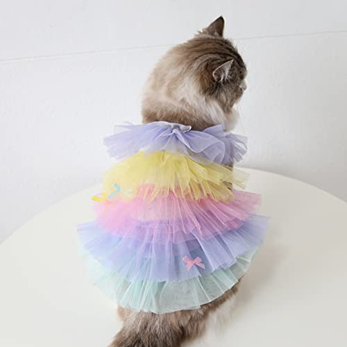 Bechanming Dog Princess Dress,Cat Cake Skirt Breathable Mesh Cute Pet Clothes Soft Dog Dress Shirt Summer Puppy Dress For Cats Small Dogs Girl (L:purple) #TOP6