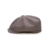 Sterkowski Modell Rowdy | 100% Leinen Schiebermütze für Herren und Frauen | Gatsby Sonnen Sommer Vintage Flatcap Elegante Retro Peaky Stylische Outdoor Modische Damen Kappe Baker Boy Mittelgrau 57