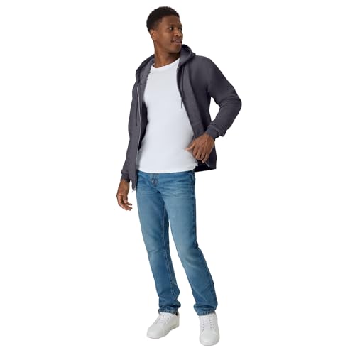 Image of Hanes Men's Zip-up Hoodie, Ecosmart Fleece Full-zip Hoodie for Men, Hooded Sweatshirt