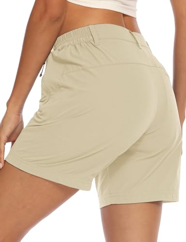 Image of TBMPOY Women's 6 inch Hiking Cargo Shorts Quick Dry with Pockets Work Golf Short Lightweight Outdoor Active Summer for Women