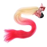 BUGUUYO モーターサイクルヘルメット用吸盤付き三編みポニーテールヘアウィッグ ユニバーサル装着可能 高耐久素材製 ヘルメット識別とおし