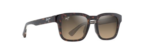 Maui Jim Maluhia Square Sunglasses, Shiny Dark Havana W/Trans Yllw/Hcl Bronze Polarized, Medium2
