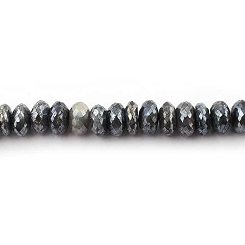 Labradorite rondelles beads 18mm-19mm fil 7 inches silver coating LKBEADS - 3