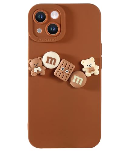 CASEBREED Cute Soft Flexible Back Cover Case for iPhone 15 (Silicone | Brown)