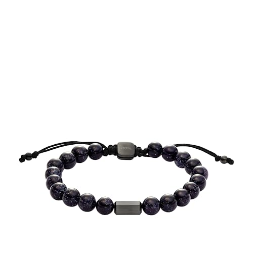Fossil Men's Galaxy Beads Navy Reconstructed Sandstone Beaded Bracelet