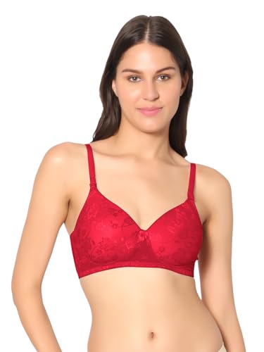 Image of SONARI Demi Cup Bra | Padded, Lacey net, Comfortable Nylon Material, Non Wired, Removable and Adjustable Bra Straps, Demi Cup, Hook and Eye Closure, Hand Washable - Soda