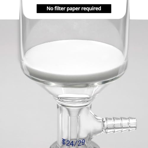 Image of QWORK Buchner Funnel Filtering Kit - Borosilicate Glass, 250ml Funnel & 1000ml Filter Bottle - 24 /29 Joint for Lab Research, Chemical Applications - Lab Vacuum Filtration Apparatus
