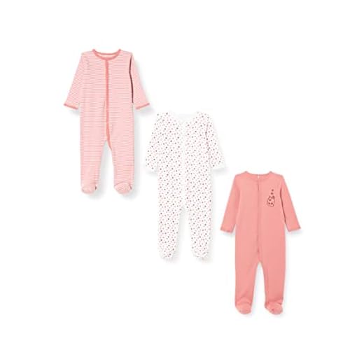 NAME IT Nbfnightsuit 3p W/F Dusty Rose Noos Mamelucos para bebés y niños pequeños, Rosa pálido, 9 Mes