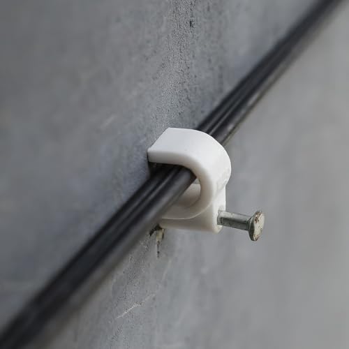 uxcell Cable Clips, 100 piezas 6mm Clips de cable con clavo para gestión de cables miniatura 5
