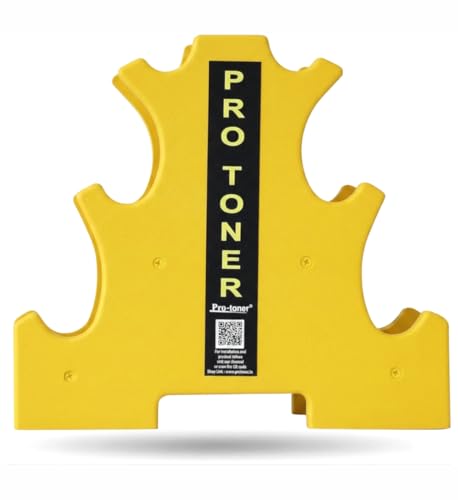Image of Protoner PVC Dumbbell Rack for 3 Pairs, 20 kg Weight Capacity (Yellow)