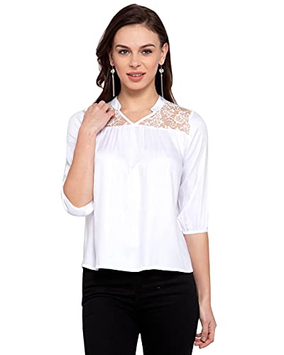 Image of Style Quotient Womens White Regular Top