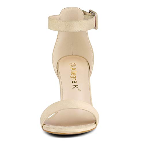 Image of Allegra K Women's Open Toe Chunky High Heel Buckle Ankle Strap Sandals