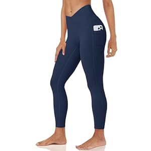 MAGCOMSEN Women’s V Leggings with 3 Pockets Tummy Control Yoga Pants Hight Waisted Gym Workout Leggings for Spring Autumn