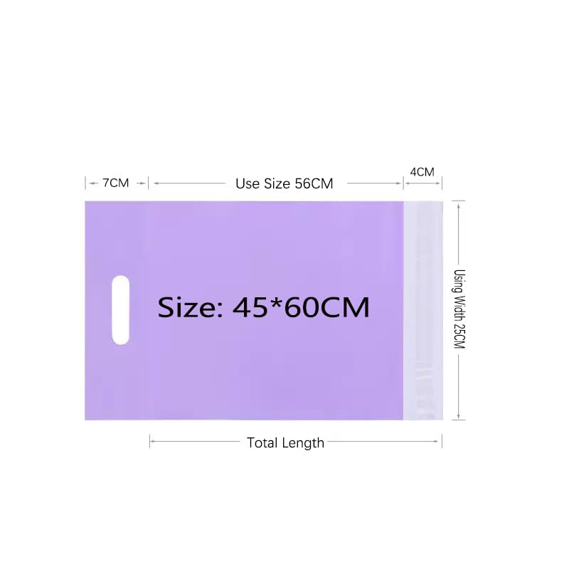 Enveloppe Plastique Expedition Sacs de courrier Portables Violets, 50 pièces, Emballage en Poly, Sac de courrier Express Auto-adhésif en Plastique, Pochette Postale(45x60CM 50PCS)