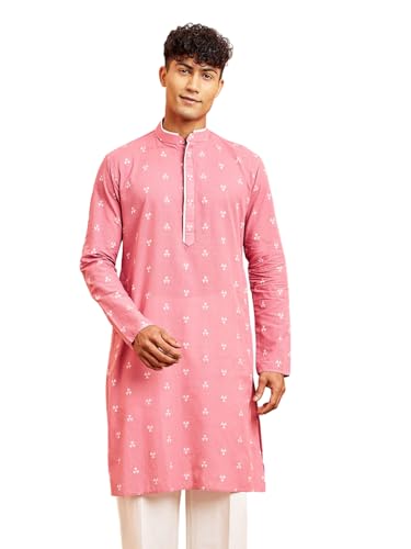 Image of VASTRAMAY Men's Printed Straight Kurta with Mandarin Collar | Ethnic Indian Traditional Kurta for Festive, Wedding & Casual Outfit