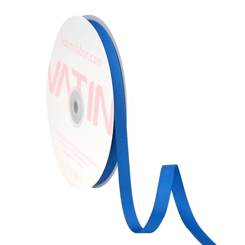 VATIN Capri Blue Grosgrain Ribbon 3/8 Inch x 50 Yards for Gift Wrapping