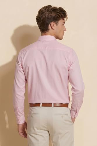 Image of Peter England Men's Classic Textured Slim Fit Full Sleeve Shirt | Wonder Fabric | Cotton Rich | Premium Dobby