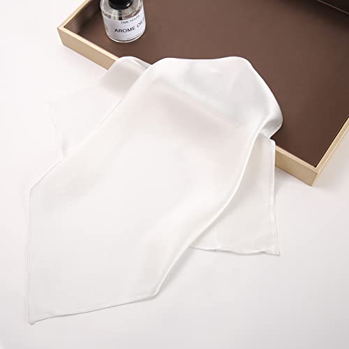 Daisysilk 19-SQUARE-WHITE Silk Pocket Squares For Men Silk White Hankerchief Mulberry Lvory Silk Pocket Square thumb #6