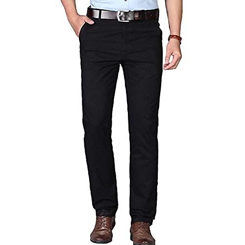 AmazingDays Pantalon Homme Droit Infroissable Homme Pantalon Chino sans Pince Infroissable Coupe Ajustée Homme Pantalon Habillé sans Pince Pantalons Travail Taille Elastique Pas Cher Grande Taille
