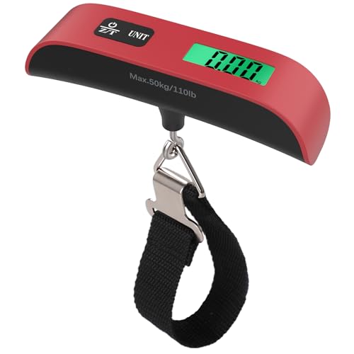 GeeRic Digital Balanza Báscula de Equipaje, LCD Portátil Báscula Maletas Viaje MAX 50 kg/110 LB Báscula de Equipaje Colgante Digital portátil para Viajes